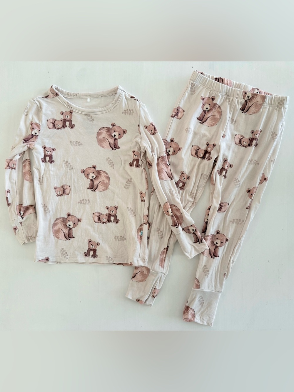 Posh Peanut Bernard Bear Print Pajama Set 2T Kids Unisex Limited Edition